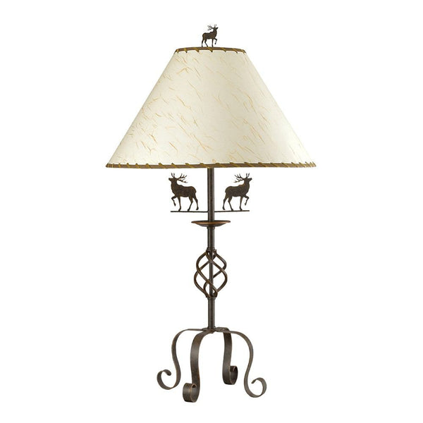 Cal Lighting BO-667TB 150W 3Way Deer Iron Table Lamp | Modishstore | Table Lamps