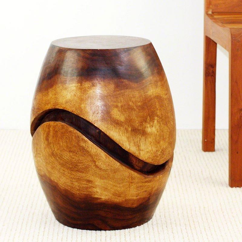 Haussmann Barrel Puzzle 14" Dia - Walnut | Stools & Benches | Modishstore-3