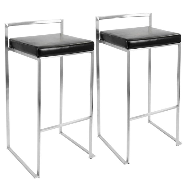 LumiSource Fuji Stacker Bar Stool Set of 2 | Modishstore | Bar Stools