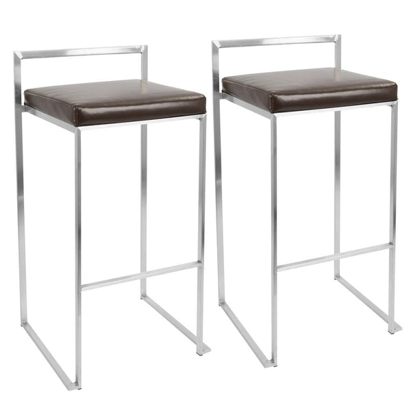 LumiSource Fuji Stacker Bar Stool Set of 2-2