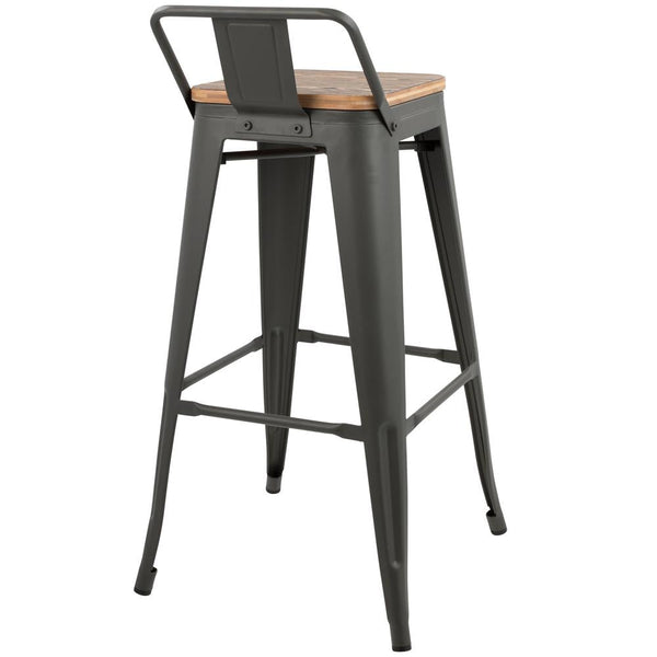 LumiSource Oregon Low Back Barstool - Set of 2-7