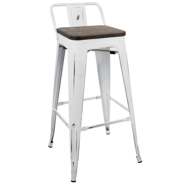 LumiSource Oregon Low Back Barstool - Set of 2 | Modishstore | Bar Stools
