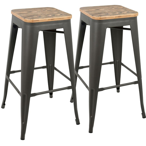 LumiSource Oregon Bar Stool Set of 2-2