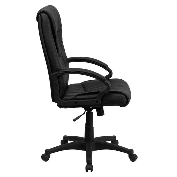 Flash Furniture BT-238-BK-GG High Back Black Leather Executive Swivel Chair | Office Chairs | Modishstore-4