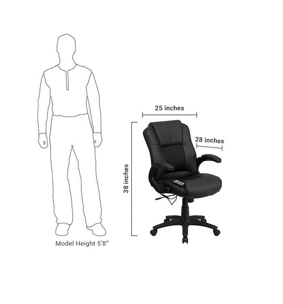 Flash Furniture Massaging Black Leather Executive Swivel Office Chair | Office Chairs | Modishstore-5
