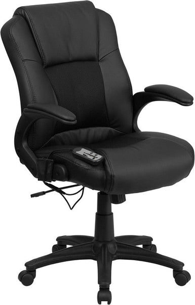 Flash Furniture Massaging Black Leather Executive Swivel Office Chair | Office Chairs | Modishstore