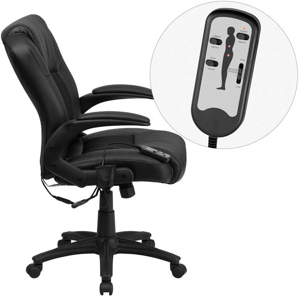 Flash Furniture Massaging Black Leather Executive Swivel Office Chair | Office Chairs | Modishstore-4