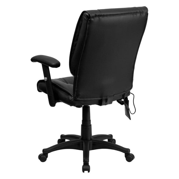 Flash Furniture Mid-Back Massaging Black Leather Executive Swivel Office Chair | Office Chairs | Modishstore-2