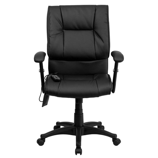 Flash Furniture Mid-Back Massaging Black Leather Executive Swivel Office Chair | Office Chairs | Modishstore-4