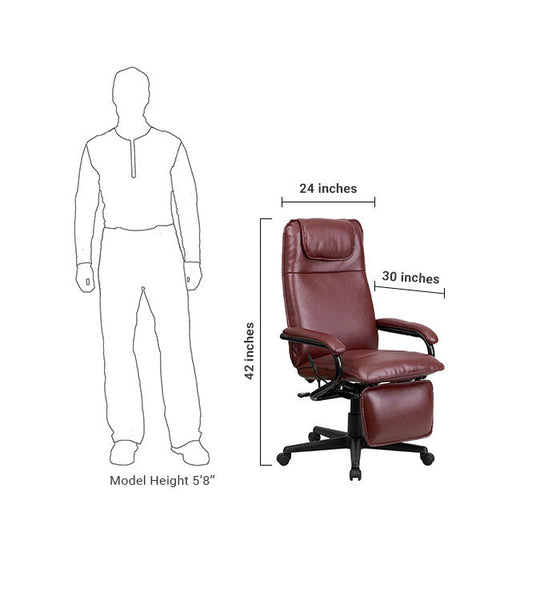 Flash Furniture High Back Burgundy Leather Executive Reclining Swivel Office Chair | Office Chairs | Modishstore-5