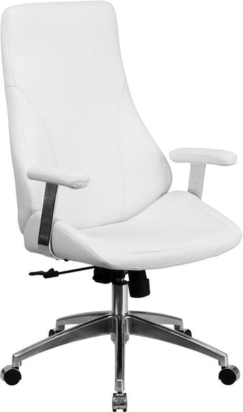 Flash Furniture High Back White Leather Executive Swivel Office Chair | Office Chairs | Modishstore