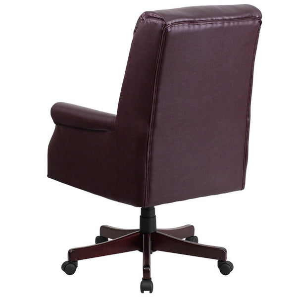 Flash Furniture High Back Pillow Back Burgundy Leather Executive Swivel Office Chair | Office Chairs | Modishstore-3
