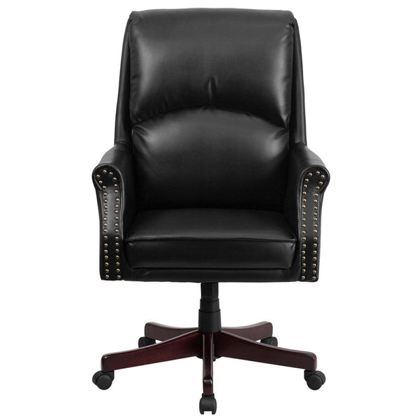 Flash Furniture High Back Pillow Back Black Leather Executive Swivel Office Chair | Office Chairs | Modishstore-2