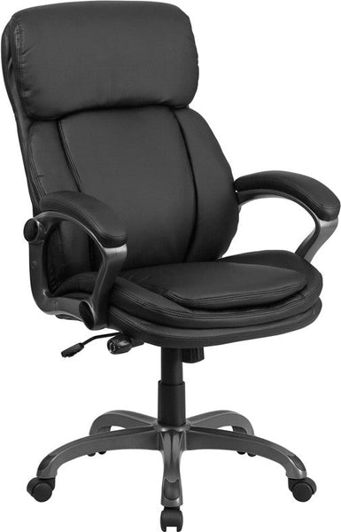 Flash Furniture High Back Black Leather Executive Swivel Office Chair With Lumbar Support Knob | Office Chairs | Modishstore
