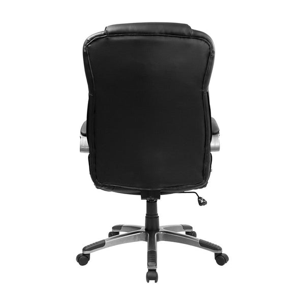 Flash Furniture BT-9069-BK-GG High Back Black Leather Executive Swivel Office Chair | Office Chairs | Modishstore-3
