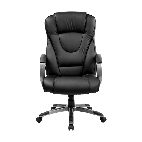 Flash Furniture BT-9069-BK-GG High Back Black Leather Executive Swivel Office Chair | Office Chairs | Modishstore-2