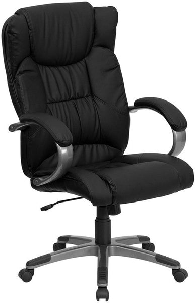 Flash Furniture BT-9088-BK-GG High Back Black Leather Executive Swivel Office Chair | Office Chairs | Modishstore