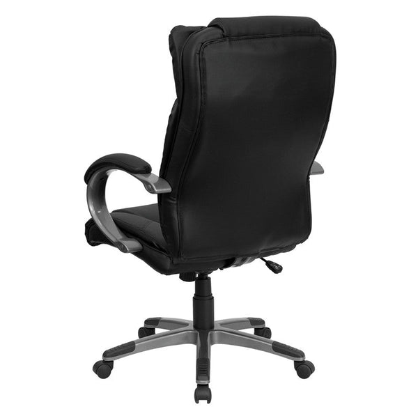 Flash Furniture BT-9088-BK-GG High Back Black Leather Executive Swivel Office Chair | Office Chairs | Modishstore-3