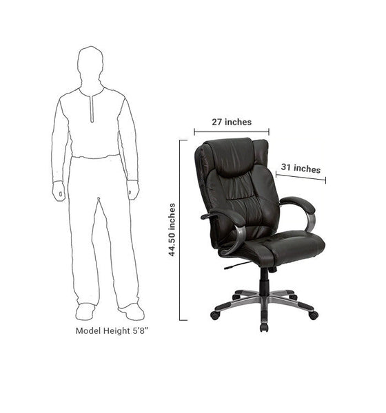 Flash Furniture BT-9088-BRN-GG High Back Espresso Brown Leather Executive Swivel Office Chair | Office Chairs | Modishstore-5