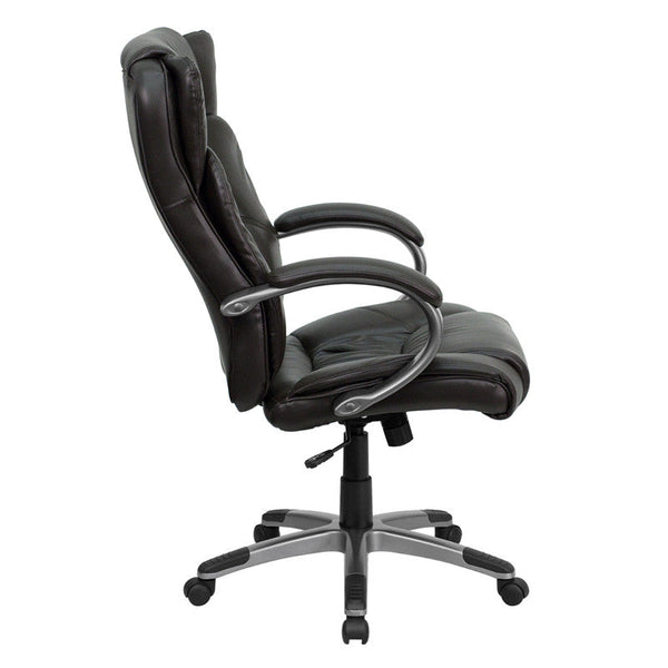 Flash Furniture BT-9088-BRN-GG High Back Espresso Brown Leather Executive Swivel Office Chair | Office Chairs | Modishstore-4
