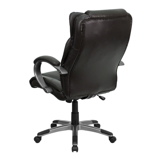 Flash Furniture BT-9088-BRN-GG High Back Espresso Brown Leather Executive Swivel Office Chair | Office Chairs | Modishstore-3
