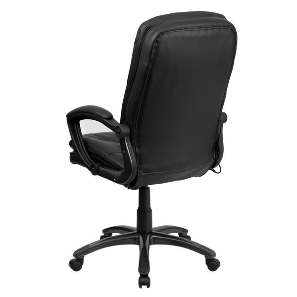 Flash Furniture BT-9585P-GG High Back Massaging Black Leather Executive Swivel Office Chair | Office Chairs | Modishstore-4