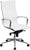 Flash Furniture High Back White Ribbed Upholstered Leather Executive Swivel Office Chair | Office Chairs | Modishstore