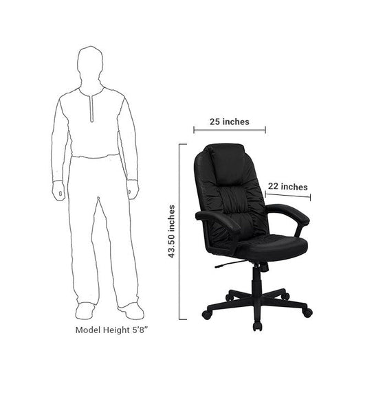 Flash Furniture BT-983-BK-GG High Back Black Leather Executive Swivel Office Chair | Office Chairs | Modishstore-5