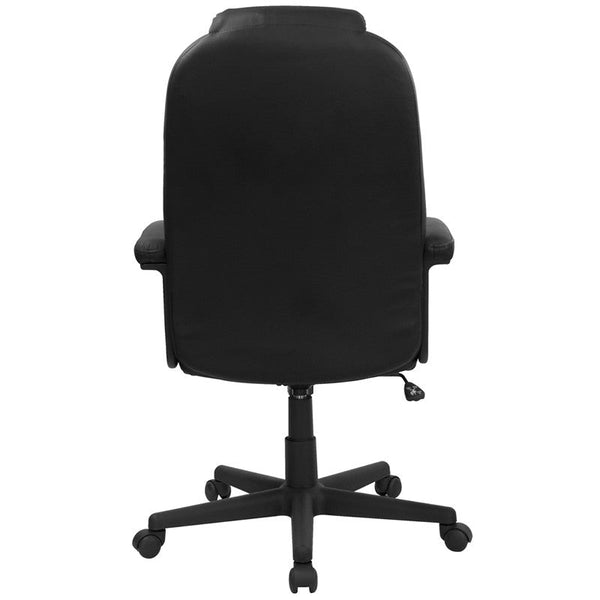 Flash Furniture BT-983-BK-GG High Back Black Leather Executive Swivel Office Chair | Office Chairs | Modishstore-3