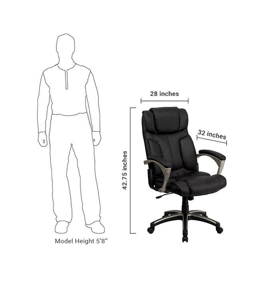 Flash Furniture High Back Folding Black Leather Executive Swivel Office Chair | Office Chairs | Modishstore-5