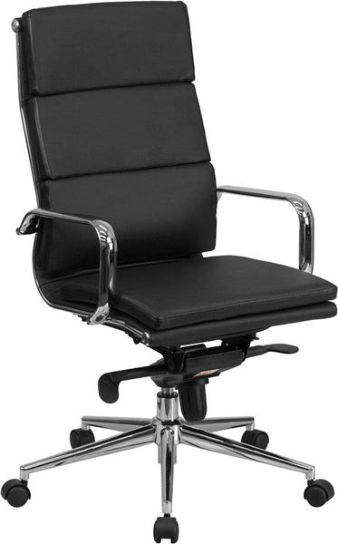 Flash Furniture High Back Black Leather Executive Swivel Office Chair With Synchro-Tilt Mechanism | Office Chairs | Modishstore