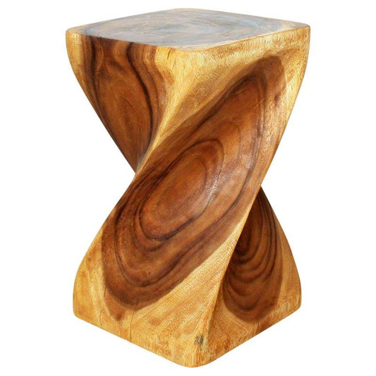 Haussmann Big Twist Stool 12" Sq - Oak | Stools & Benches | Modishstore