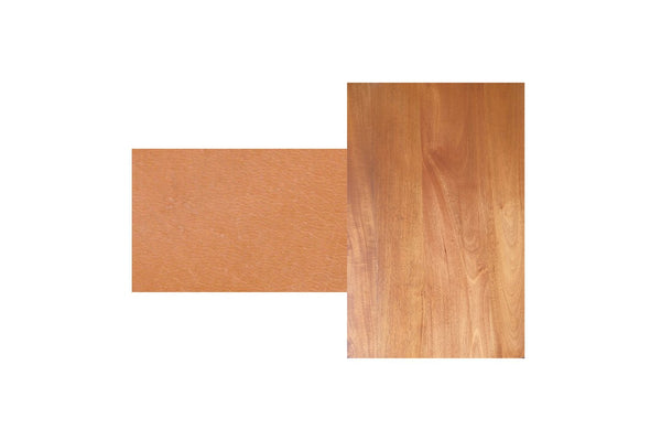 Masaya Wood & Leather Ottoman