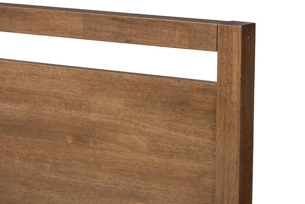 Baxton Studio Torino Mid-Century Modern Solid Walnut Wood Open Frame Style King Size Platform Bed | Beds | SW8068-Walnut-M17-King | Modishstore - 6