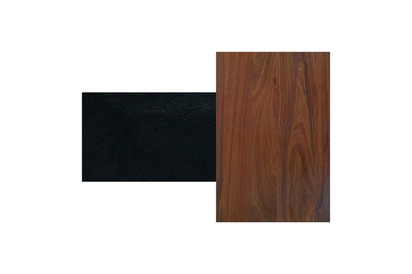 Masaya Wood & Leather Ottoman