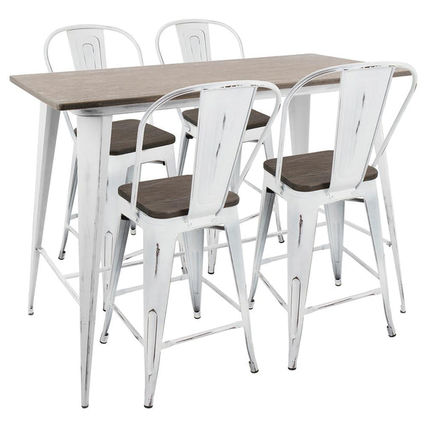 LumiSource Oregon High Back Counter Set | Modishstore | Dining Sets