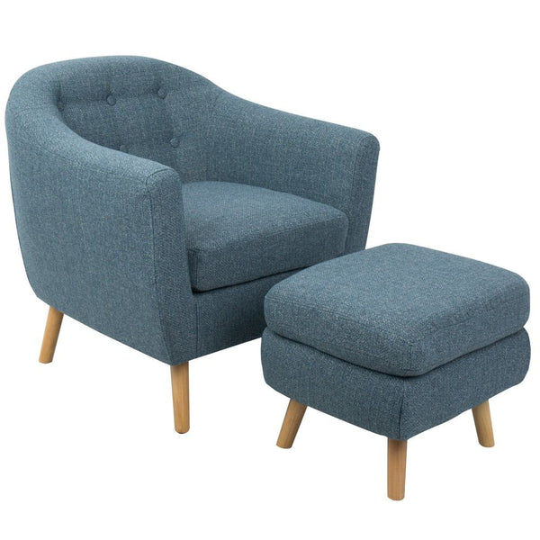LumiSource Rockwell Chair with Ottoman | Modishstore | Armchairs