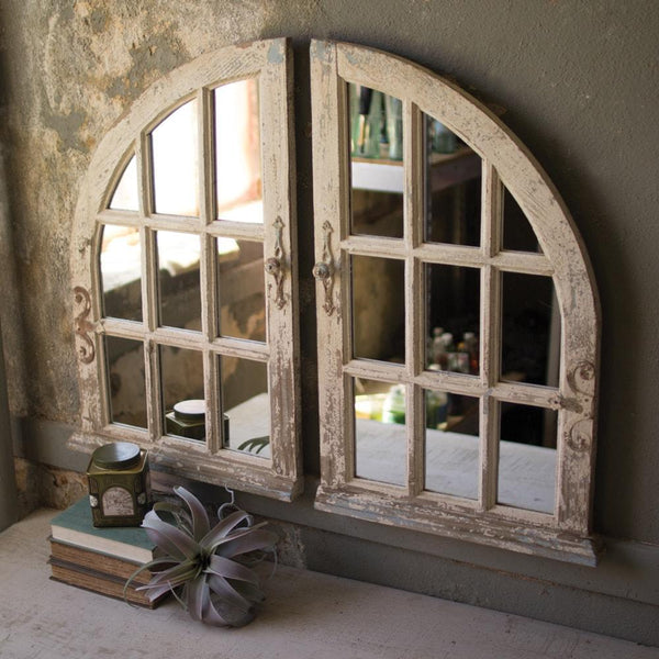 Kalalou Arched Window Mirrors - Set of 2 | Modishstore | Mirrors