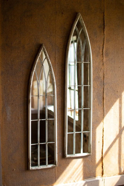 Kalalou Set Of 2 Tall Wood & Metal Church Mirror | Modishstore | Mirrors