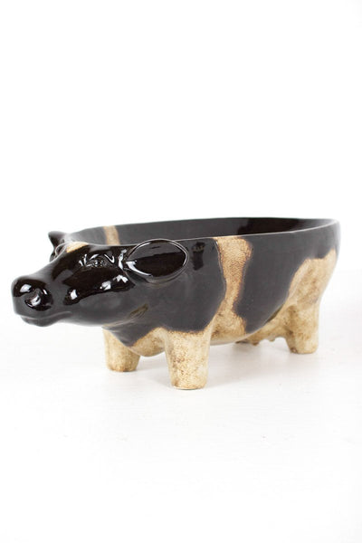 Kalalou Ceramic Black & White Cow Bowl-2