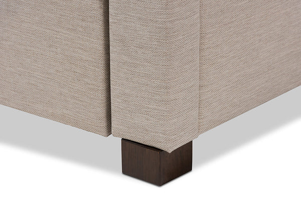 baxton studio brandy modern and contemporary beige fabric upholstered king size storage platform bed | Modish Furniture Store-8