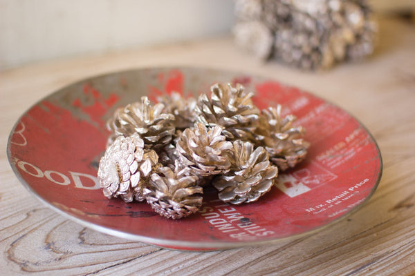 Kalalou Bag Of Pine Cones With Champagne Finish - Set of 4 boxes | Modishstore | Home Accents