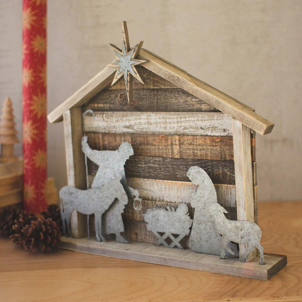 Kalalou Wood And Metal Nativity | Modishstore | Holiday