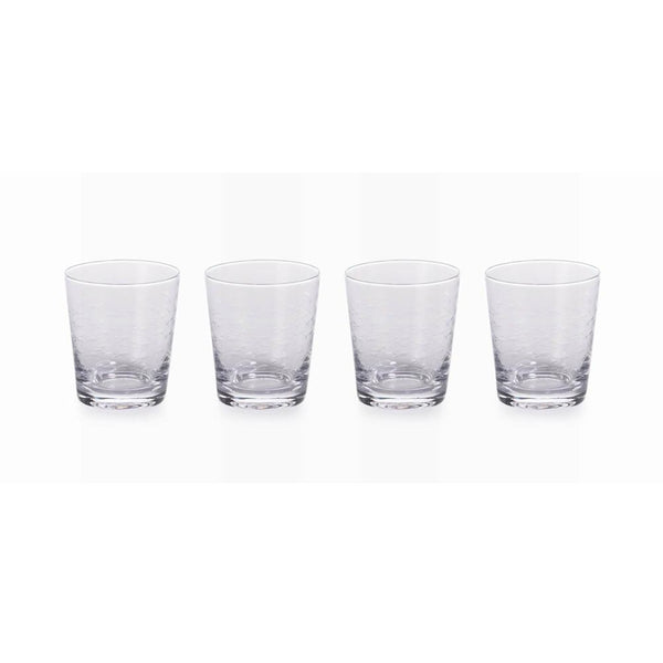 Zodax 4-Inch Tall Keely Fish Cut Double Old Fashion Glass - Set of 4 | Drinkware | Modishstore