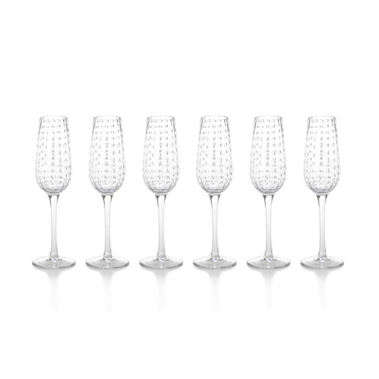 Zodax 10-Inch Tall Fintan Champagne Flutes - Set of 6 | Drinkware | Modishstore