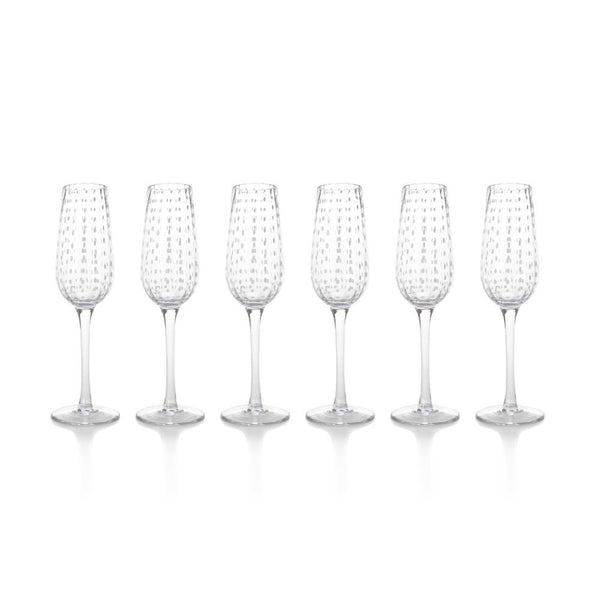 Zodax 10-Inch Tall Fintan Champagne Flutes - Set of 6 | Drinkware | Modishstore