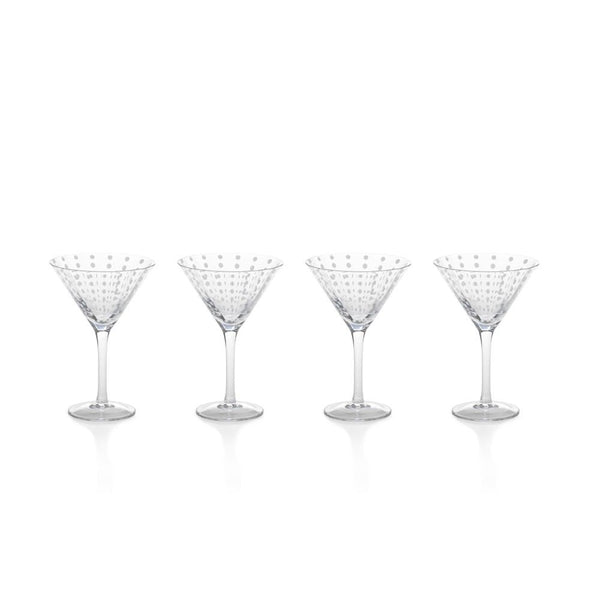 Zodax 7-Inch Tall Fintan Martini Glasses - Set of 4 | Drinkware | Modishstore