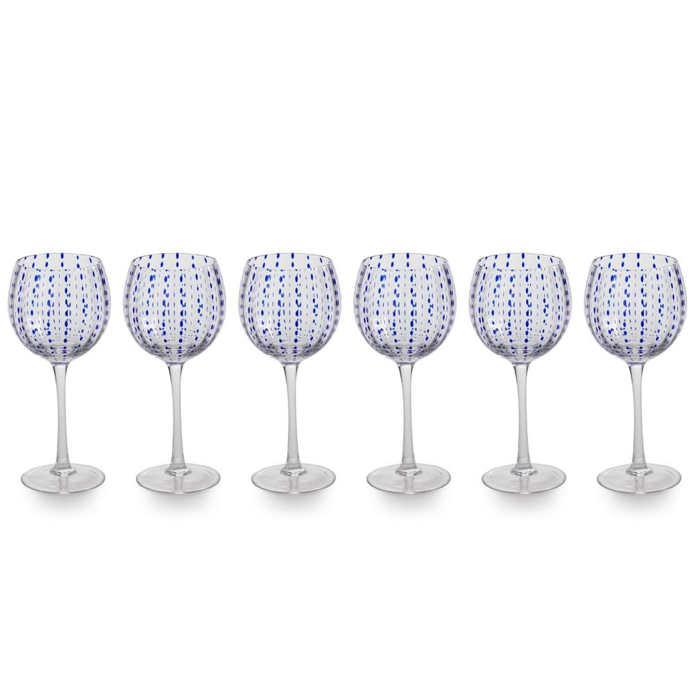 Zodax 8.5-Inch Tall Mavi Wine Goblets - Set of 6 | Drinkware | Modishstore