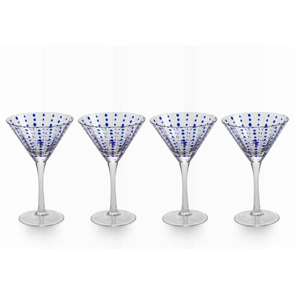 Zodax 7-Inch Tall Mavi Martini Glasses - Set of 4 | Drinkware | Modishstore