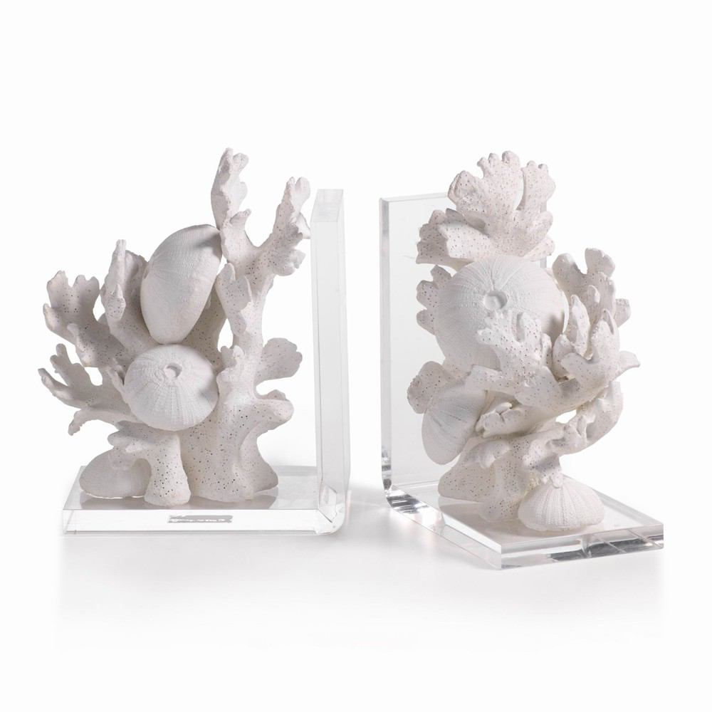 Zodax Zarya Coral Resin Bookends - Set of 2 | Bookends | Modishstore